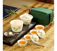 juego de té chino, taza de té de cerámica china, Juego de té de Kung Fu de viaje chino, taza de porcelana portátil de cerámica, servicio de tazas de té Gaiwan, taza de ceremonia del té, tetera ( Color