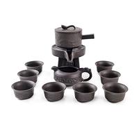 Juego de té chino Zisha Gongfu de servicio automático hecho a mano con diseño de molino de piedra, fiesta, decoración del hogar y la oficina