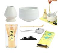 Juego de té de 7 piezas - Juego de té en polvo, juego de té japonés, batidor y tazón para batidor de para smooth and creammatcha, accesorios, juego de herramientas de té, tazón