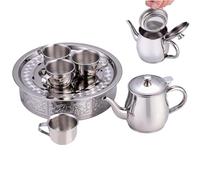 Juego De Té De Acero Inoxidable, Infantil con Tazas Y Bandeja, Juguete De Juego Simbólico para Niños Y Niñas De Pico Largo para Hogar Jardín De Infancia