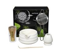Juego de té de cerámica de 5 piezas, ceremonia de té tradicional japonesa | Matchas fáciles de limpiar para casa, campo, cocina, comedor, familia, , colegas