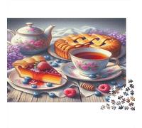 Juego de té de la Tarde Puzzle de 1000 Piezas Papel para Adultos Mesa de postres acogedora Relajación Decoración Regalo Familiar 38x26cm/1000pcs