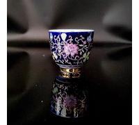 Juego de té de porcelana china vintage hermosa e inusual para los amantes del té Puer Oolong Kung Fu Tieguanyin Flower Green Tea Travel Tea Set para amantes del té (azul oscuro)