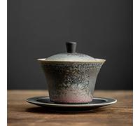 Juego de té de porcelana Gaiwan Kung Fu, Gaiwan de cerámica china for té, 130 ml(Style a)