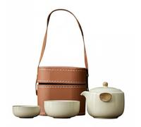 Juego de Té de Viaje Portátil Set de, Amarillo, Amarillo Ru Yao Con Estuche Marrón Café, style to 2