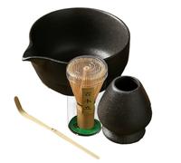 Juego de té japonés - Auténtica preparación, soporte para palas | Batidor y soporte, kit completo para adultos con cuenco con boquilla, Chasen Whisk, Scoop, Ha