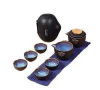 Juego de Te Juego de té viaje Kung Fu Tetera portátil cerámica porcelana Tazas Gaiwan for ceremonia del(Style D)