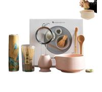 Juego De Té Matcha | 8 Piezas Tazón De Mezclar Matcha,Accesorios De Cerámica Para Preparación De Té De Cuyos Látigo Para Hogar Meditación Regalo Mujer Hombre Principiantes Apasionados Viajes