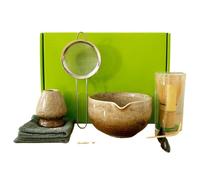 Juego de té matcha Juego De 7 Piezas Té Matcha Con Cuenco Redondo Esmaltado Transformado En Horno. Incluye Tazón, Batidor, Cuchara Y Tamiz. Ideal For Entusiastas Del(White 7 pcs)