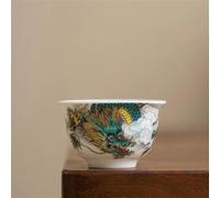 Juego De Té Para Adultos 2 Unids/set Sebo Jade Blanco Porcelana Kungfu Tazas Té Estilo Chino Dragan Patrón Tazón Taza Maestra Artesanías Cerámica Teaware Juegos De Té Portátiles(A)