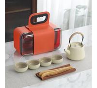 Juego De Té Para Adultos Juego Té Journey Kung Fu Caja Regalo Portátil Japonesa Británica Tetera Taza Herramienta Viaje Juegos Porcelana China Lujo Completos Juegos De Té Portátiles(B)