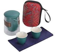 Juego De Té Para Adultos Juego Té Kung Fu Tetera Taza Caja Regalo Aire Libre Viaje Camping Transporte Accesorios Para Hogar Juegos De Té Portátiles(Blue)