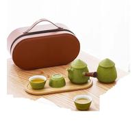 Juego De Té Para Adultos Juego Té Viaje Portátil Cerámica Kung Fu Accesorios Para La Ceremonia Del Chino Una Olla Tres Tazas Lata Con Bandeja Juegos De Té Portátiles(A)