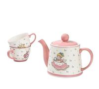 Juego De Té Para Adultos Para Un Amigo Regalo Cumpleaños Pintura Premium Tetera Artesanal Dibujos Animados Para Niña, Juego Tazas Café, 2 Ollas Conejo Rosa Juegos De Té Portátiles