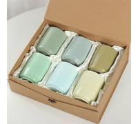 Juego De Té Para Adultos Taza Celadon Juego Kung Fu 6 Tazas Agua Cerámica Maestra Grietas Hielo Longquan Ge Kiln Caja Regalo Té Individual Juegos De Té Portátiles(C)