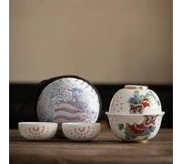 Juego De Té Para Adultos Taza Exprés Porcelana Blanca León Chino Juego Té Viaje Cerámica Portátil 1 Olla 3 Tazas Con Filtro Kit Kung Fu Regalos Empresa Juegos De Té Portátiles(A)