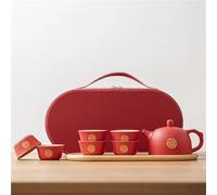 Juego De Té Para Adultos Tetera Con Filtro Hecha A Mano, Caja De Regalo Almacenamiento Té Belleza, Exquisita Y Taza Cerámica Portátil, Juego Boda Juegos De Té Portátiles(Type-E)