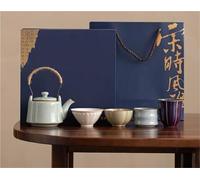 Juego De Té Para Adultos Tetera Y Taza De Té Para El Hogar, Caja Regalo Kung Fu, Cinco Hornos Famosos, 1 Olla, 4 Tazas, Juego Completo Antiguo, Ceremonia Juegos De Té Portátiles