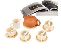 Juego de té para de té - Utensilios de Cocina Pretend Play, Juego de té de Silicona para niños y niñas, Playdates Birthday Preschool Kindergarten Home Family Daycare Role Playing Kitchen Game