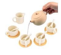 Juego De Té para Niñas,Juguete De Cocina De Silicona | Servicio De Tazas De Té De Silicona,para Cumpleaños Guardería Escuela Preparatoria Familiar Juguetes Sala De Juegos