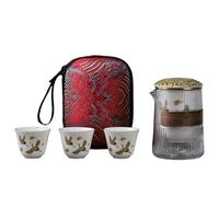 Juego de té portátil de porcelana de jade a rayas simple y exquisito para el hogar chino Fu He Shuang Fei Huang