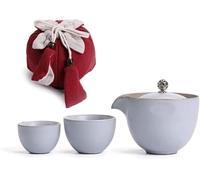 Juego de té portátil, Juego de té de Viaje, Tea Set from China Ceramic Teapot and Cups For Travel Pack of 3