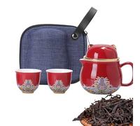 Juego de té portátil, tazas de té de cerámica, de gato de la suerte, juego de té de cerámica, juego de portátil, juego de tazas de té, juego de té a prueba de golpes, tazas de té de