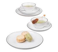 Juego De Té Seltmann Weiden Lido Black Line Pequeño 18 Piezas