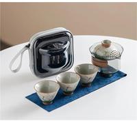 Juego De Té Teteras Juego De Té Viaje, Taza Rápida Pintada A Mano, Negocios Personal, Una Maceta, Tres Tazas, Portátil Kung Fu Para Exteriores Juegos De Té Para Adultos(Type-A)