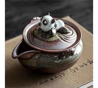 Juego De Té Teteras Tetera De Panda Hecha A Mano, Individual, Juego Té Creativo Kung Fu, Del Tesoro Madera Shino Con Esmalte Verde, Mina Roca Juegos De Té Para Adultos