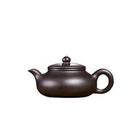 Juego De Té Teteras Tetera Plana Hecha A Mano Para El Abdomen, De Barro Zhu Negra Con Infusor, Juego Té Zisha, Regalo, Teteras Creativas Arcilla Púrpura 160ml Juegos De Té Para Adultos