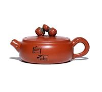 Juego De Té Teteras Tetera Tocón De Caqui Hecha A Mano, Barro Crudo Ore Zhu, Zisha, Juego Pequeño, Regalo, Teteras Clásicas Arcilla Púrpura Yixing 120ml Juegos De Té Para Adultos