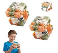 Juego De Teaser De Cerebro 3D Labyrinth, Juguete De Rompecabezas De Cubo De Laberinto 3x3, Juguete De Entrenamiento Cerebral De Conciencia Espacial, para Alivio del Estrés Y Desarrollo Lógico, R 2pcs