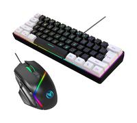 Juego de teclado ergonómico de alambre con compatibilidad de múltiples sistemas de bajo ruido para trabajo y entretenimiento, juego de teclado USB