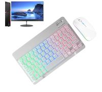 Juego de teclado retroiluminado - Teclados para ordenadores delgados y portátiles con retroiluminación de 7 colores y 2 modos de iluminación, combinación de teclado y ratón retroiluminados