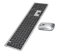 Juego de Teclado y Mouse inalámbrico, 2.4G inalámbrico, 108 Teclas, combinación de Teclado y Mouse, tamaño Completo, 800 1200 1600 dpi, diseño ergonómico, QWERTY, para PC, computadora portátil (Gris