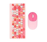 Juego de Teclado y RatóN Arquitectura Crater Teclado USB con 86 Teclas y RatóN Tecnología de PelíCula Fina para el Hogar (Rosa)