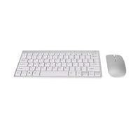 Juego de Teclado y Ratón Inalámbricos, Teclado USB Inalámbrico 2.4G y Peine de Ratón Silencioso con Receptor USB y Cubierta, Impermeable, 2 Pilas AA, Indicador LED, para (Silver)