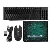 Juego de Teclado y Ratón Recargable,Teclado Impermeable de Tecla de Carácter Iluminada con Luz Colorida,6 Botones 3 dpi Ajuatable Mouse de Motor Óptico,Teclado y Mouse Combo Inalámbrico