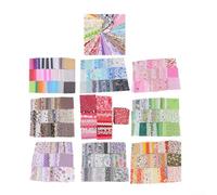 Juego de tela de costura hecha a mano, 50 piezas de 10 x 10 cm, sábanas de algodón para ropa de muñeca (verde 10 x 10 cm, 50 piezas)