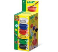 Juego De Témperas Gouache Ses Creative, 6 Colores Lavables 6x45 Ml, Colores Opacos Brillantes, Botes De Plástico Con Tapa Transparente, Recomendado A Partir De 3 Años