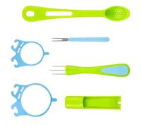 Juego de tenedor y clip multifunción para recipientes de vidrio, mango ergonómico para asegurar agarre, cuchara de frutas multifunción, tenedor y clip para tarros para recipientes de vidrio, mango