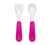 Juego de tenedor y cuchara de pl stico OXO Tot con estuche de viaje - Rosa