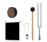 Juego de tenedores de afinación de 128 Hz para curación, tenedores de afinación con peso con mazo de goma, activador, dispositivos de curación de frecuencia, instrumentos de curación para yoga y