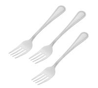Juego de Tenedores Plata de Acero Inoxidable para Tartas 3 Piezas | Tamaño Pequeño, Bordes Redondeados Suaves, Uso en Té y Celebraciones, para Marisco y Cubos de Queso