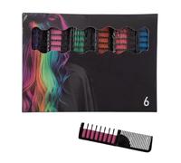 Juego de teñido de cabello vibrante de larga duración, fórmulas de base de plantas, peine de tiza para retención de color para cuero cabelludo sensible, teñido de 6/10 colores