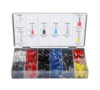 Juego de terminales tubulares de crimpado para electricista de 1200 piezas con mangas aisladas para conexiones seguras de cables eléctricos e instalación rápida en varios dispositivos