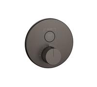 Juego de termostato Gessi HI-FI listo para montar, con pulsador de encendido/apagado. 1 vía, 38711707, Color: Metal negro cepillado PVD