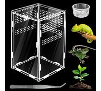 Juego de terrario de insectos PRITOK 360 °, caja de terrario de acrílico para reptiles y anfibios, hábitat portátil para escorpión, escorpión, escarabajo, mantis religiosa, 20 x 12 x 12 cm