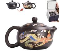 Juego de tetera de arcilla morada hecha a mano, hervidor Zisha que cambia de color para té Kung Fu, para amantes del té